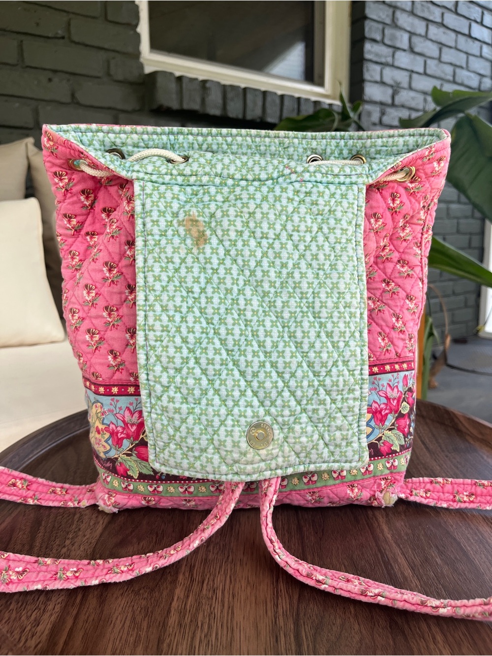 •SOLD• Vera Bradley Pink Pansy Backpack - Picture 7 of 9
